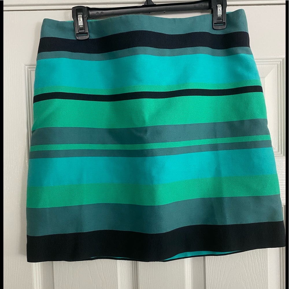 LOFT Green Striped Skirt Size 12